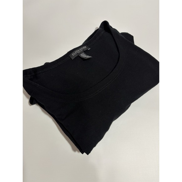 Eileen Fisher Petite Black Long Sleeve Tunic Top Dress PM Classic Minimalist - Picture 9 of 9